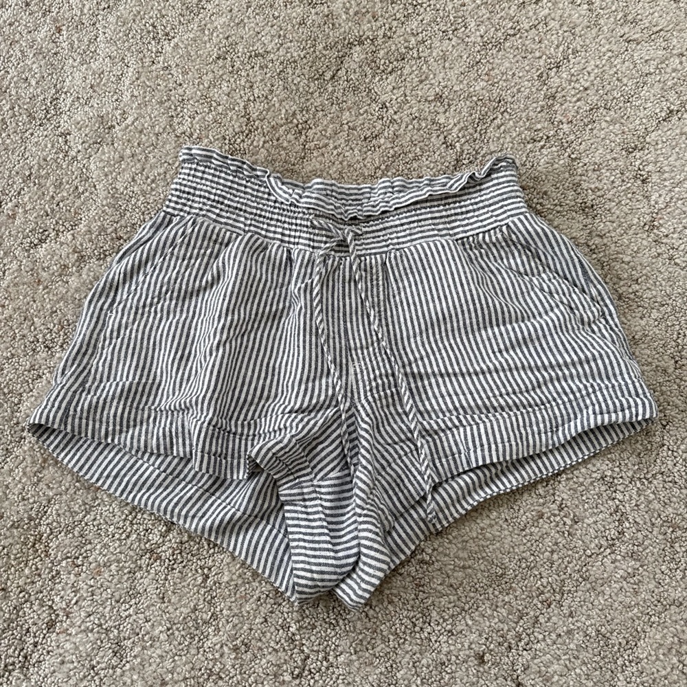 A New Day Linen-Blend Striped Paperbag Shorts – XS